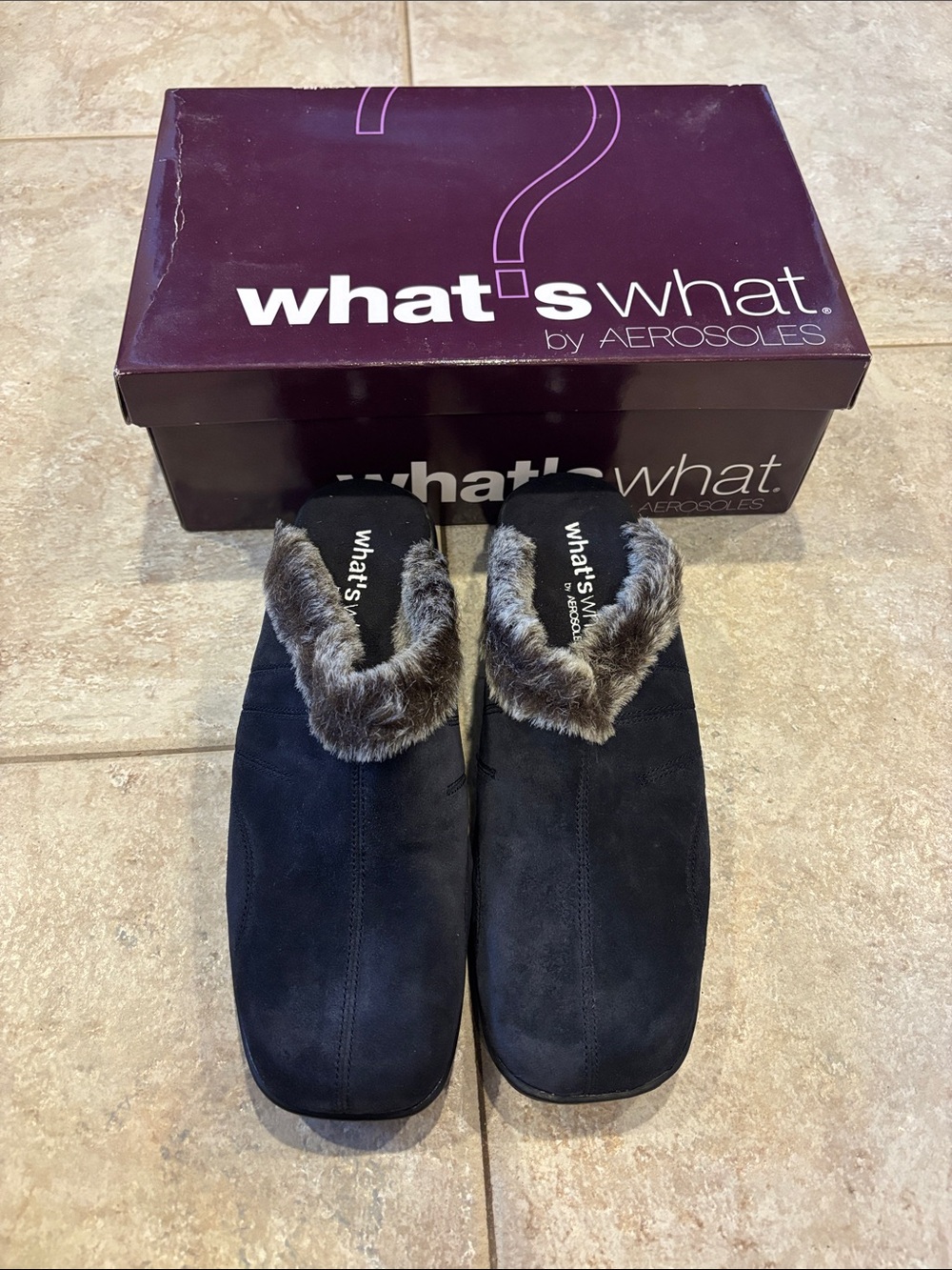 AEROSOLES Navy ‘Fir Get It’ Mules